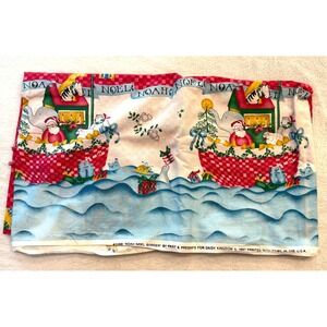 Vintage Daisy Kingdom Noah Noel Border Christmas Fabric 1997 Cotton 2 Yards